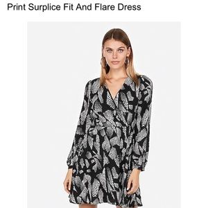 Print fit and flare dress